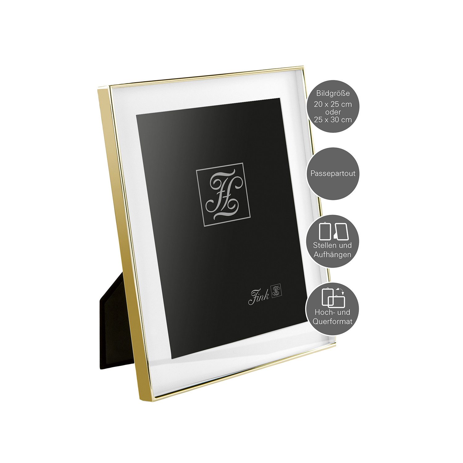 Fink Bilderrahmen KIM Bilderrahmen 20x25 cm - Glas/ Metall - goldfarben, Fo günstig online kaufen