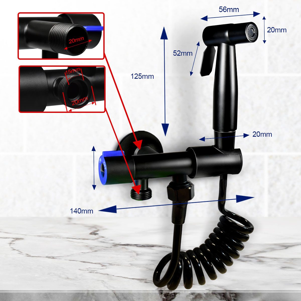 Eumaty Duschsystem Bidetarmatur, Höhe 12 cm günstig online kaufen