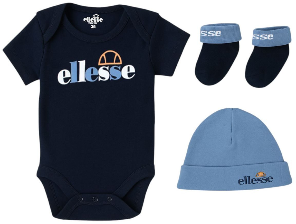 Erstausstattungspaket Ellesse Geburtsset Jungen Baby Strampler + Mütze + Söckchen