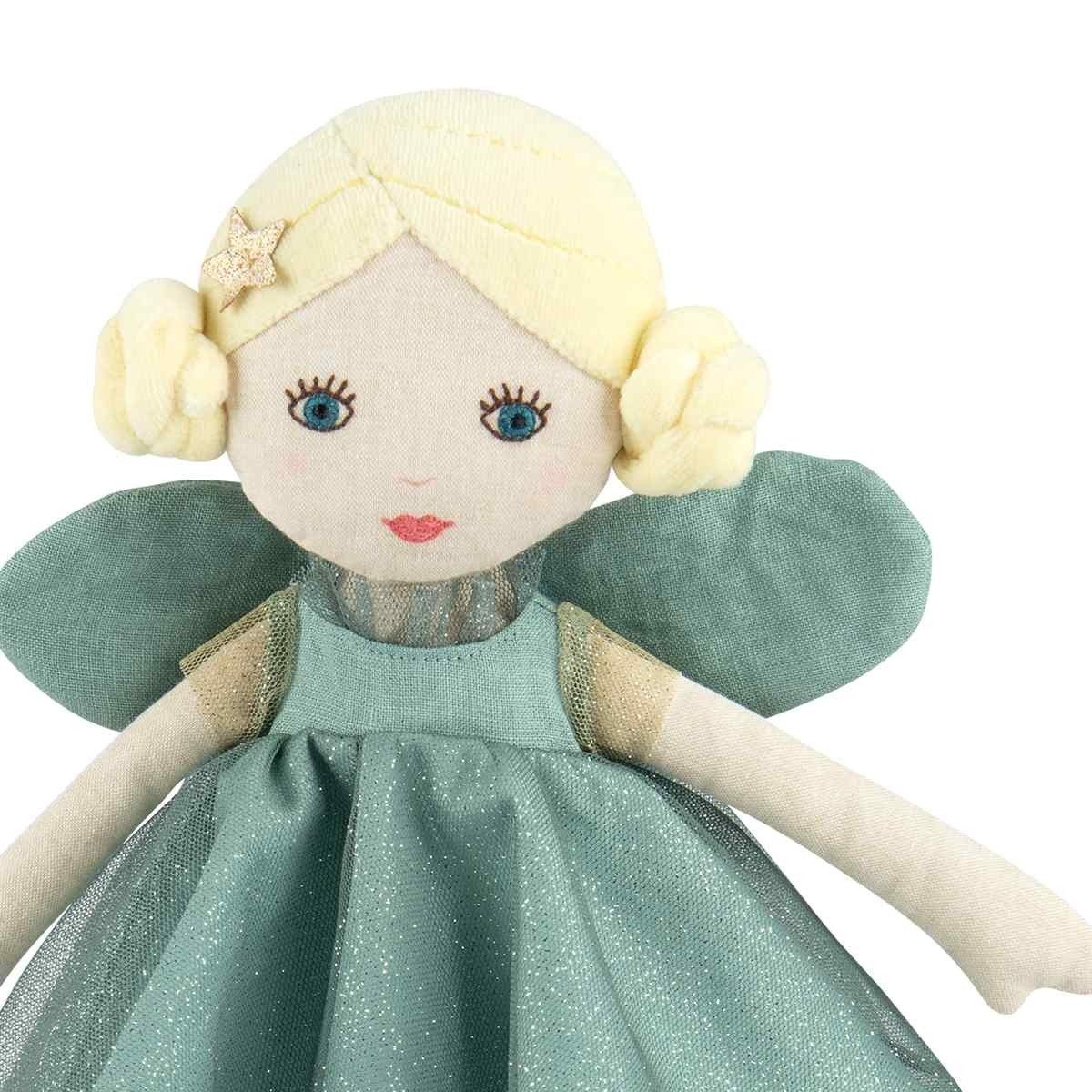 Moulin Roty Babypuppe Fee Ondine grün Feenpuppe aus Fee zum Spielen und Kuscheln (1-tlg), Feenpuppe