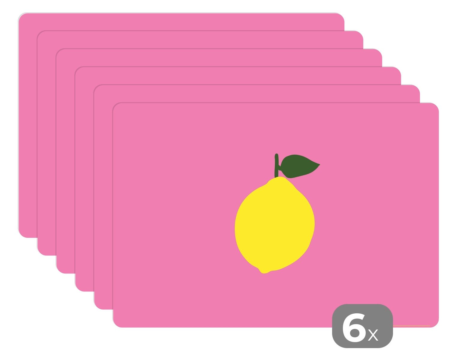 MuchoWow Platzset Zitrone - Gelb - Frisch, (6-St), Platzsets, Tischset, Abwaschbar, Tischsets, Platzdeckchen