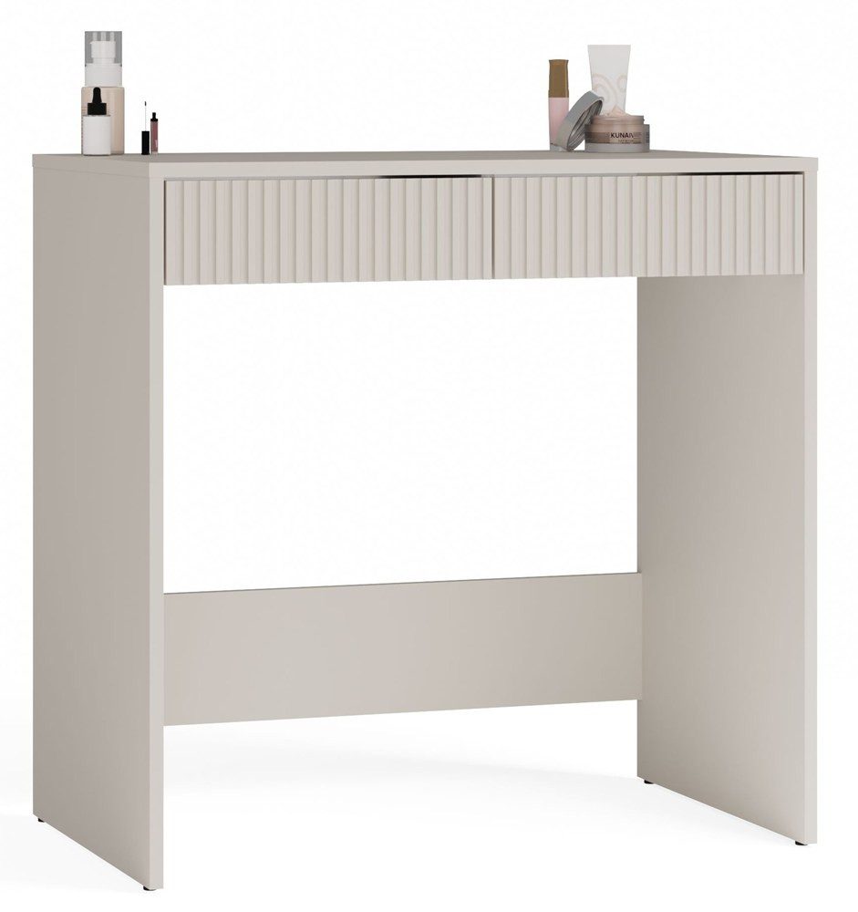 ibonto Schreibtisch Schreibtisch mit 2 Schubladen und Schloss, 81 cm, platzsparend, 2 Schubladen mit Schloss und grifflosen Fronten