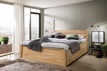Main Möbel Massivholzbett Bett mit Schubkästen 180x200cm 'Danica' Wildeiche massiv