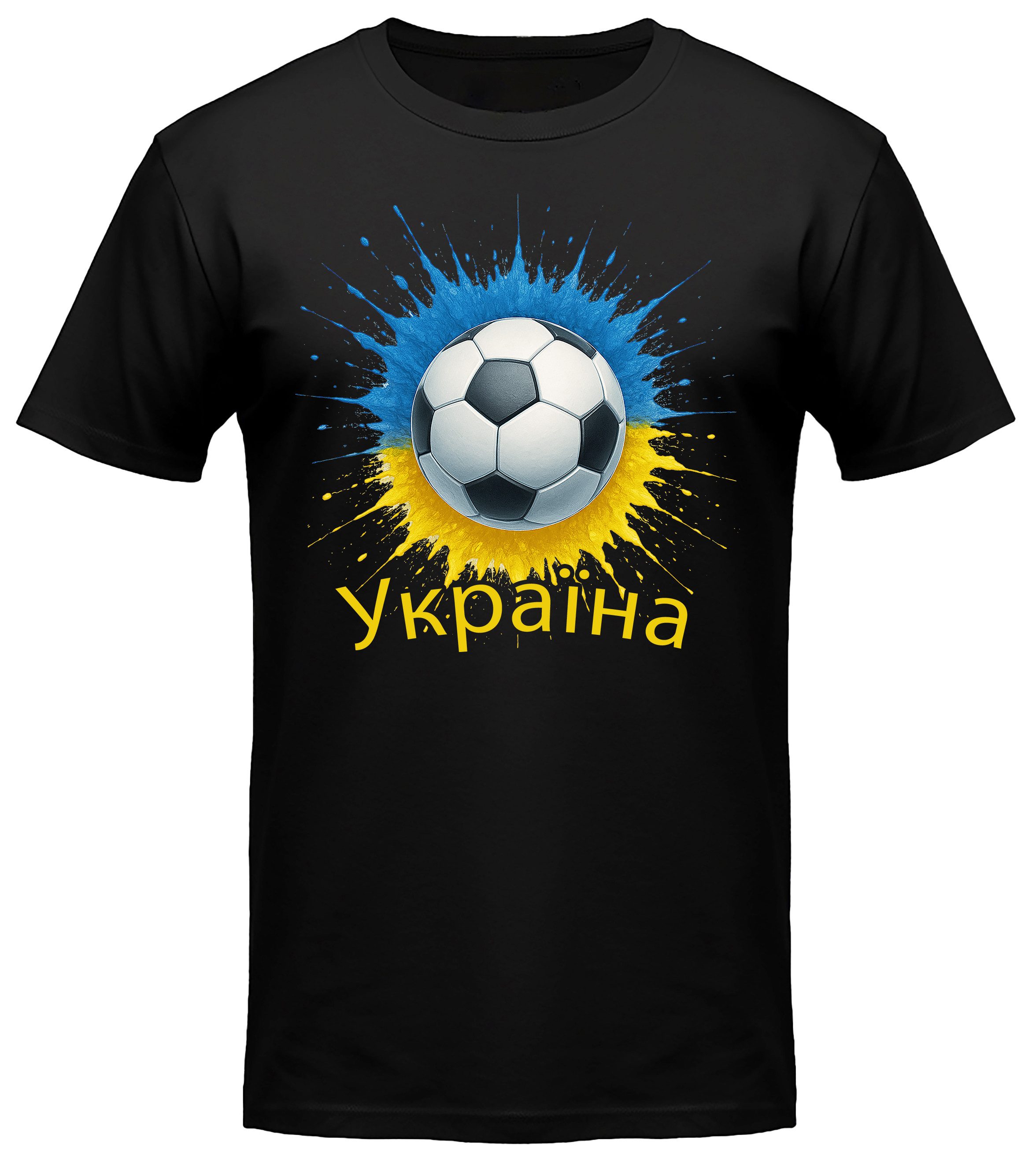 MyDesign24 T-Shirt Fussball Shirt - WM T-Shirt schwarz Herren und Damen Fussball kurzarm Ukraine Fan-Shirt i691