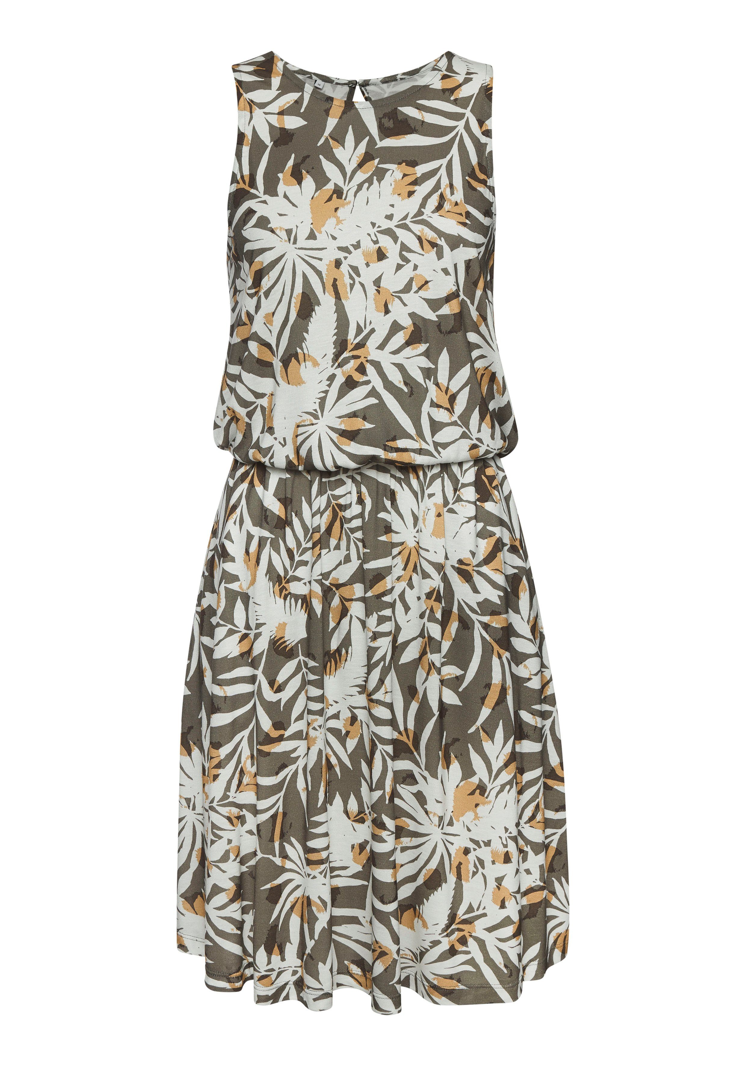 Vivance Jerseykleid mit Blätterdruck, kurzes Sommerkleid, günstig online kaufen