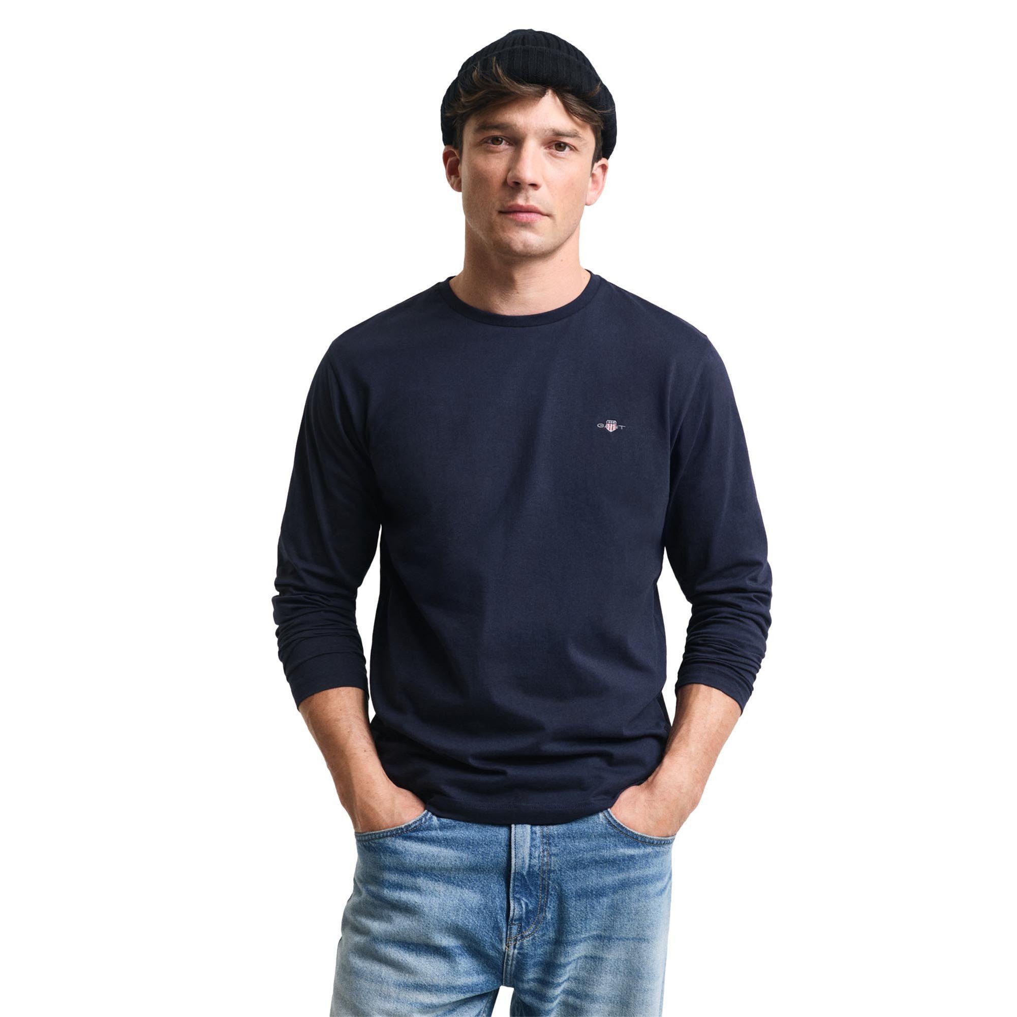 Gant T-Shirt Herren Longsleeve 1er Pack Baumwolle (Packung, 1er Pack) günstig online kaufen