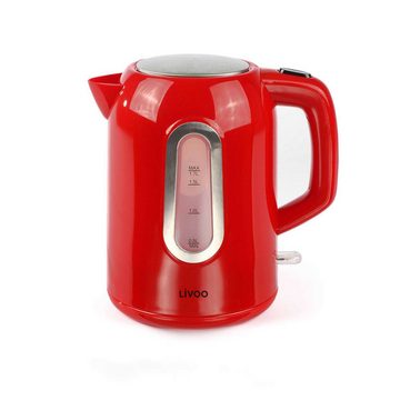 LIVOO Toaster LIVOO Frühstückset Wasserkocher Toaster Küchengeräte Set DOD160R rot