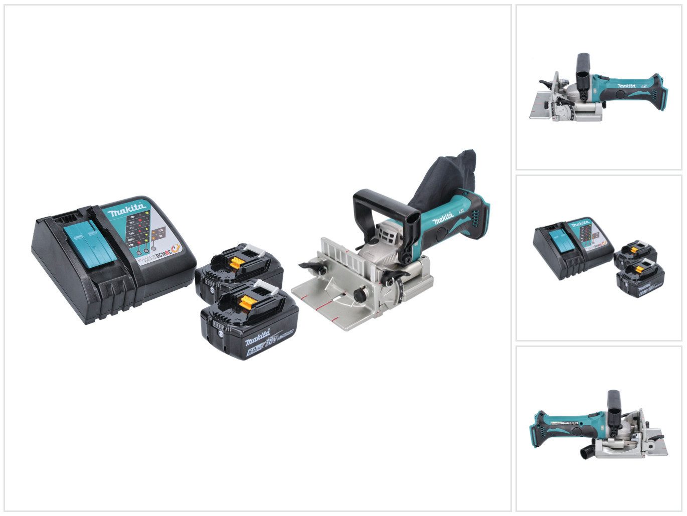 Makita Nutfräse DPJ 180 RG Akku Nutfräse 18 V 100 mm + 2x Akku 6,0 Ah + Ladegerät