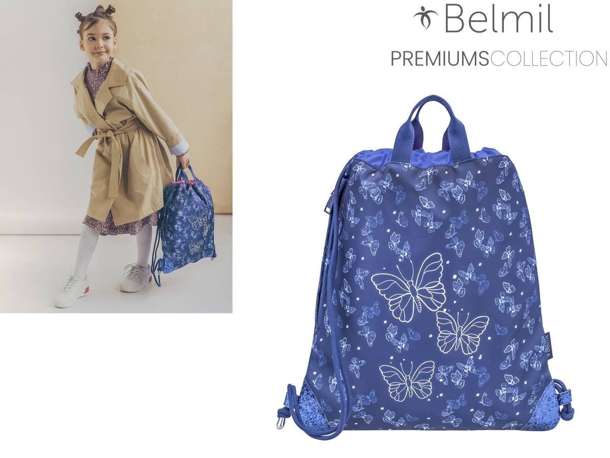 Belmil Sporttasche Premium, Turnbeutel, Sapphire für Schulsporttasche, Mädchen Gym-Bag