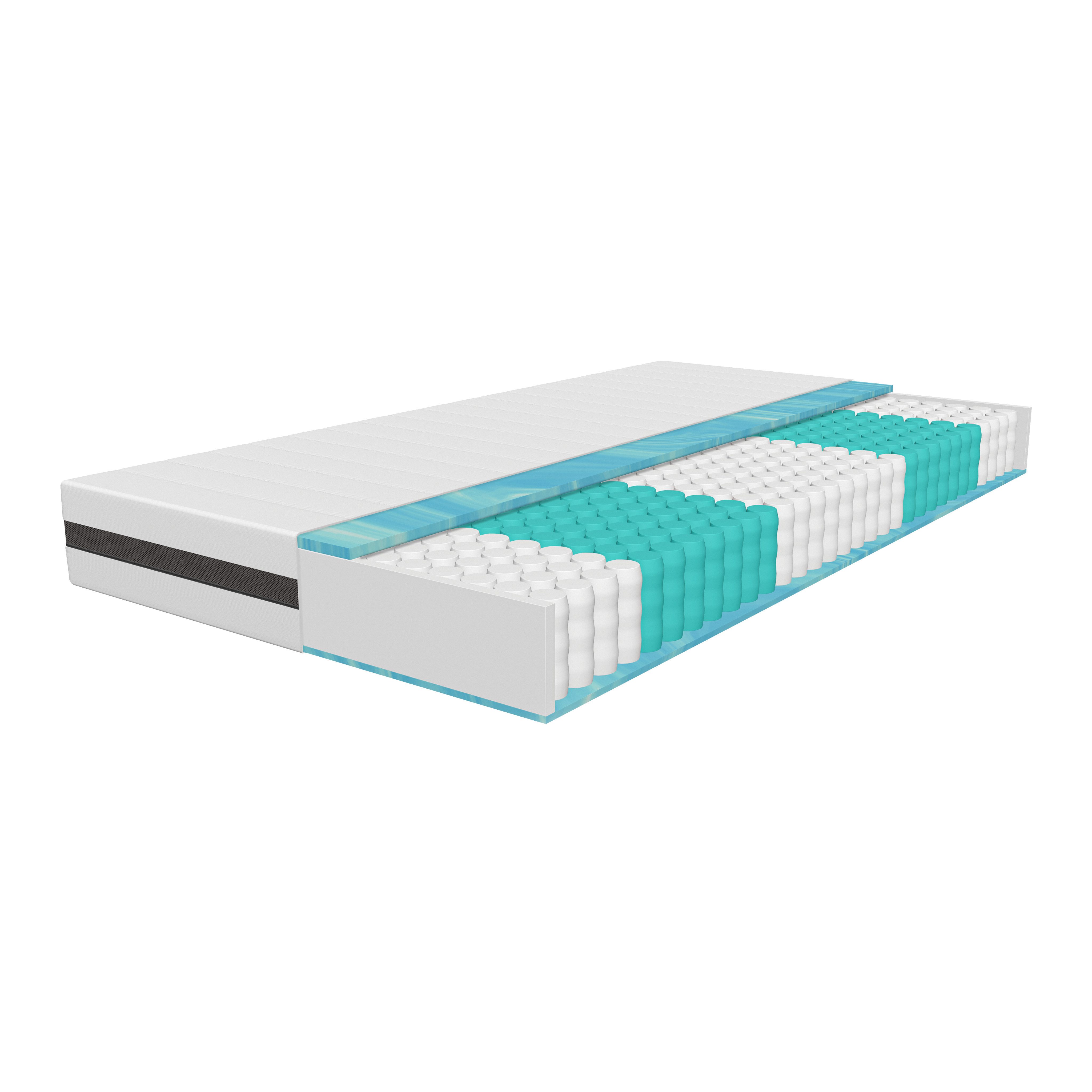 Boxspringmatratze Schlaftroll 7-Zonen Taschenfederkernmatratze, Schlaftroll, 24 cm hoch, 90x200, 140x200 und weitere Größen Wendematratze H3/H4 – 7-Zonen,24 cm