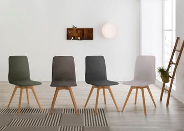 OTTO products Esszimmerstuhl Lillith (Set, 2 St), Bezug aus 100% recyceltem Polyester, Gestell aus Eiche Massivholz