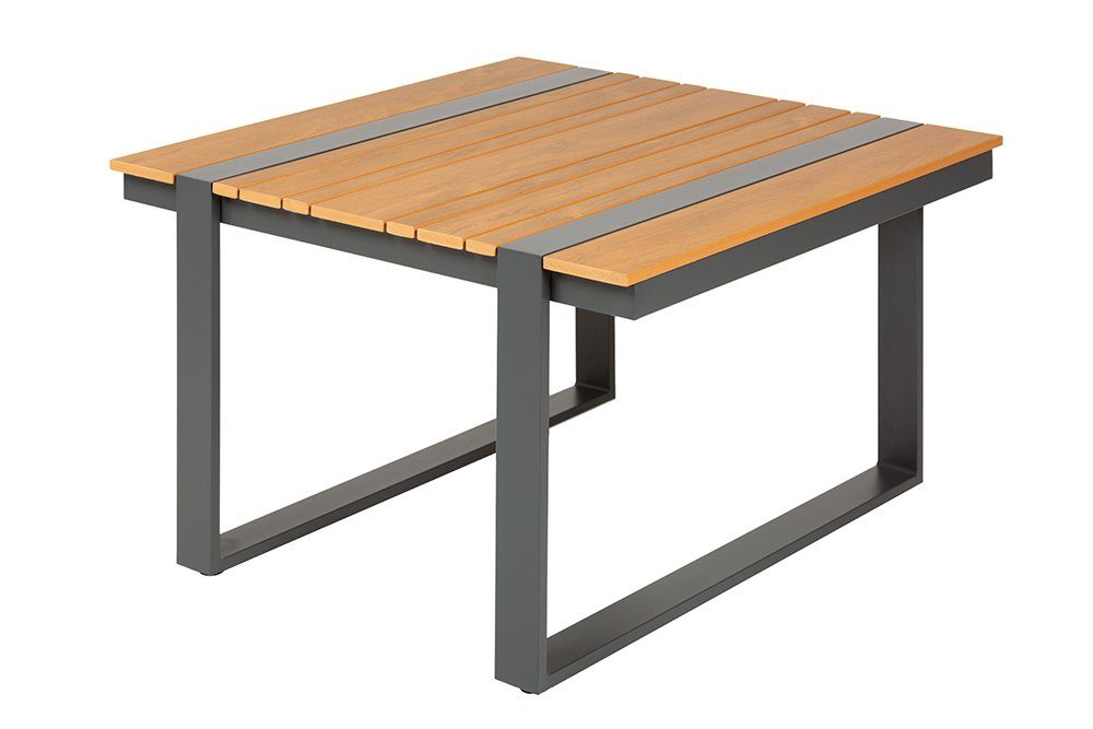 riess-ambiente Gartentisch TAMPA LOUNGE 80cm natur / anthrazit (Einzelartikel, 1-St), wetterfest · Aluminium · Outdoor-Beistelltisch · Balkon · modern