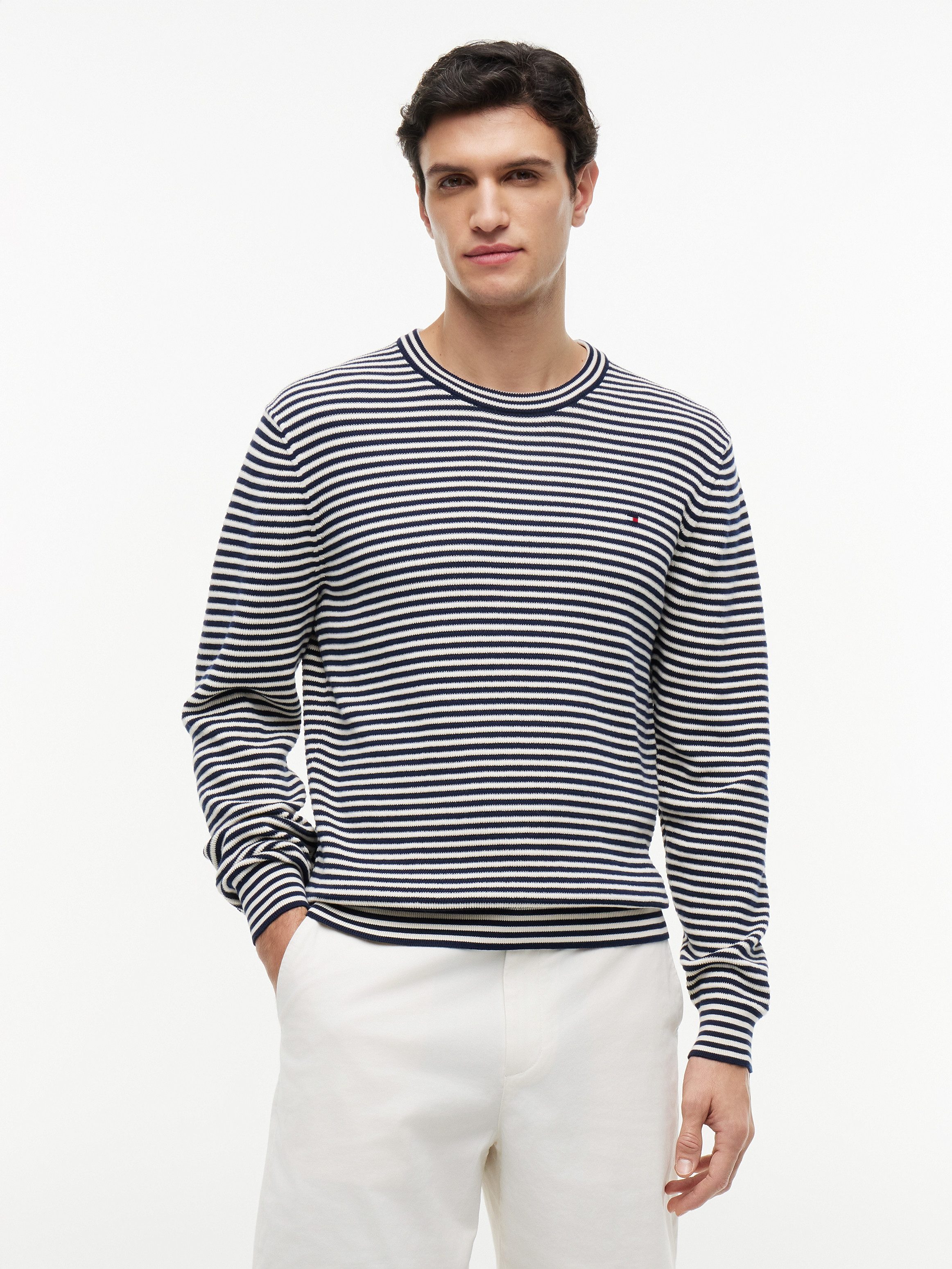 Tommy Hilfiger Strickpullover SEASONAL STRUCTURE CREW NECK strukturiert