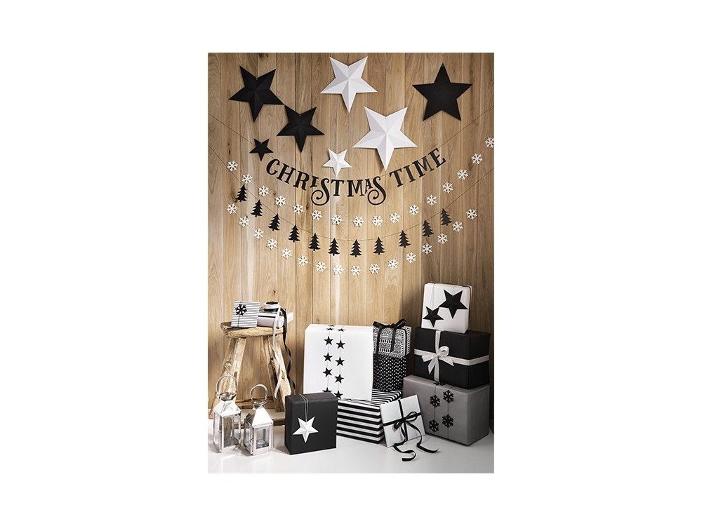 Christmas schwarz Time partydeco Banner - 14x80cm Girlande -