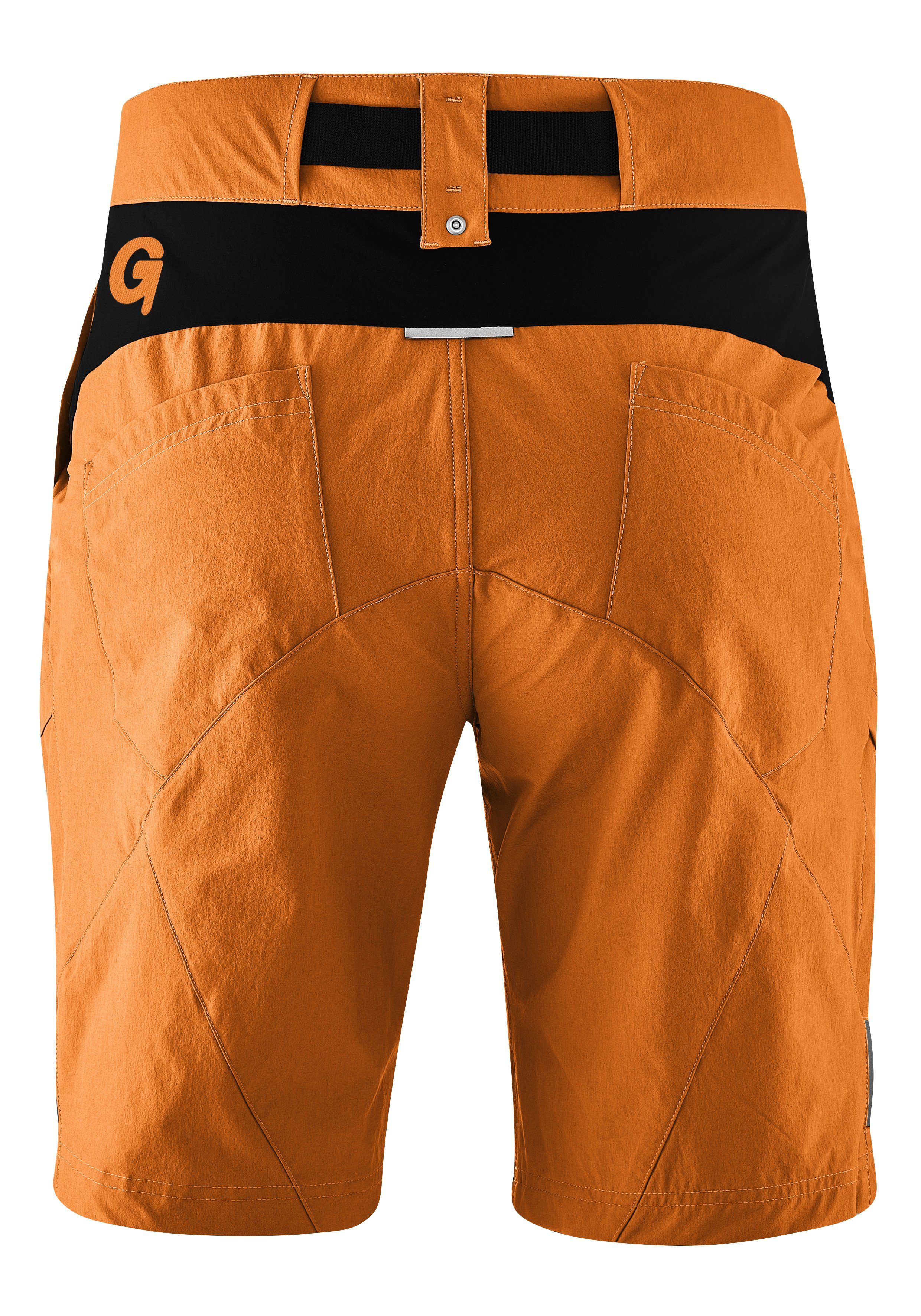 Gonso Fahrradhose Arico Sitzpolster, kurze wasserabweisend, mit Gürtel Radhose inkl. Herren orange