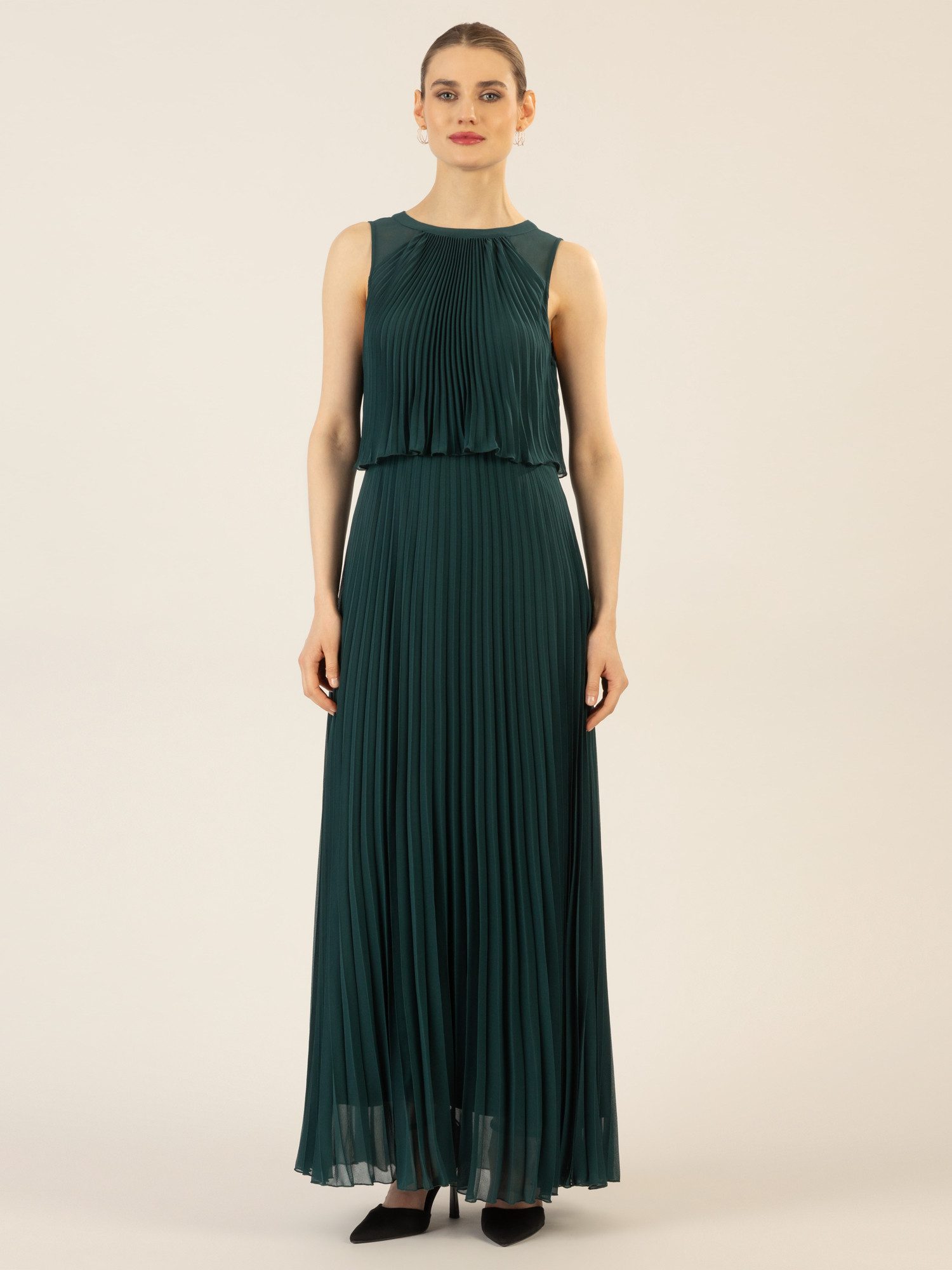 Apart Abendkleid mit lose fallendem Sonnenplissee Part bis zur Taille günstig online kaufen
