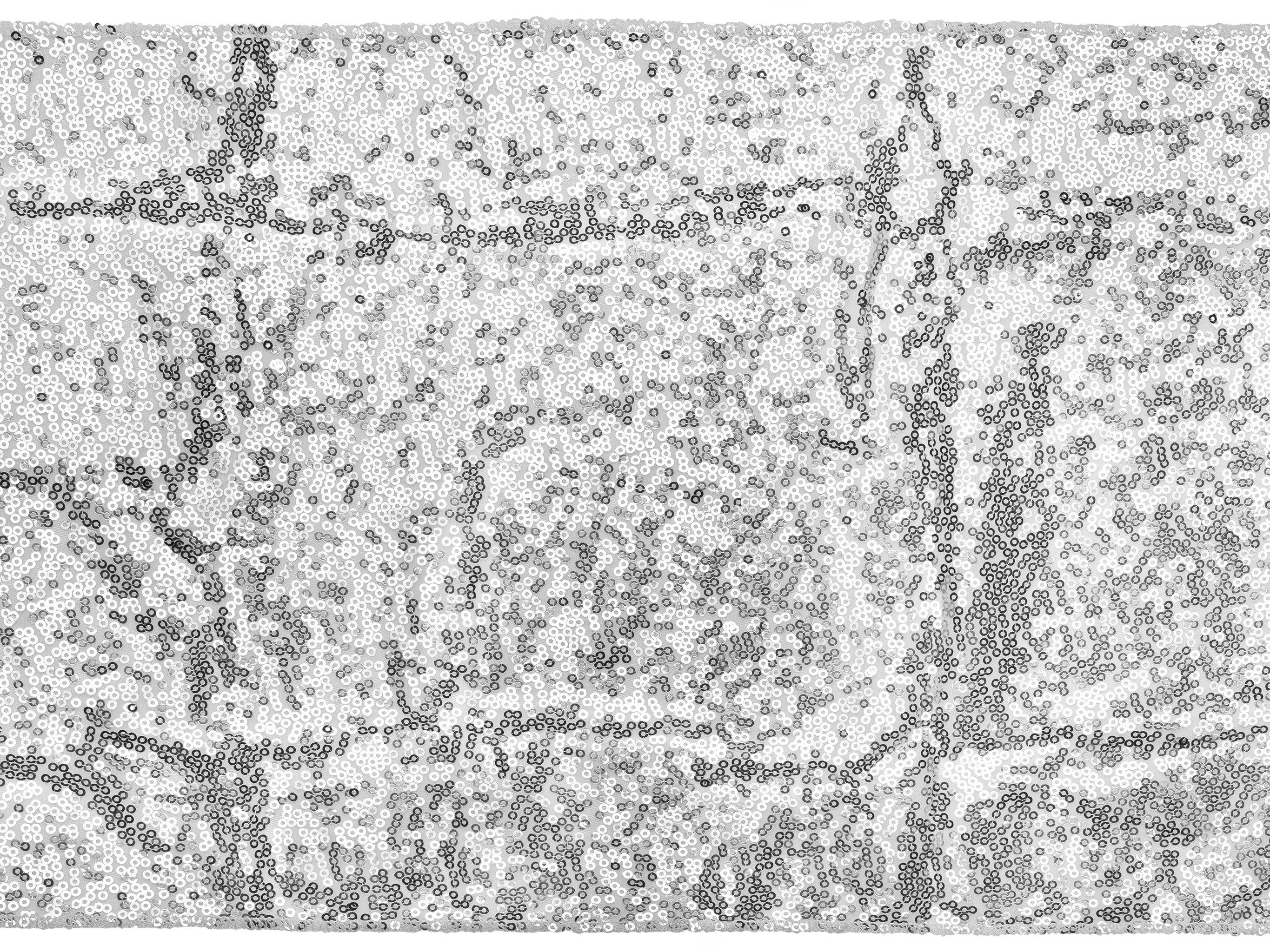 partydeco Узкие скатерти, Узкие скатерти mit Pailletten 30cm x 5m Silber