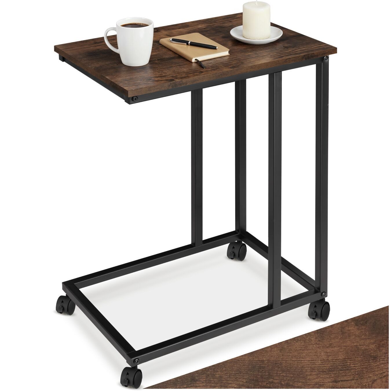 tectake Beistelltisch Luton (1-St., 1 tlg), Mobiler Beistelltisch im trendigen Industrial Look