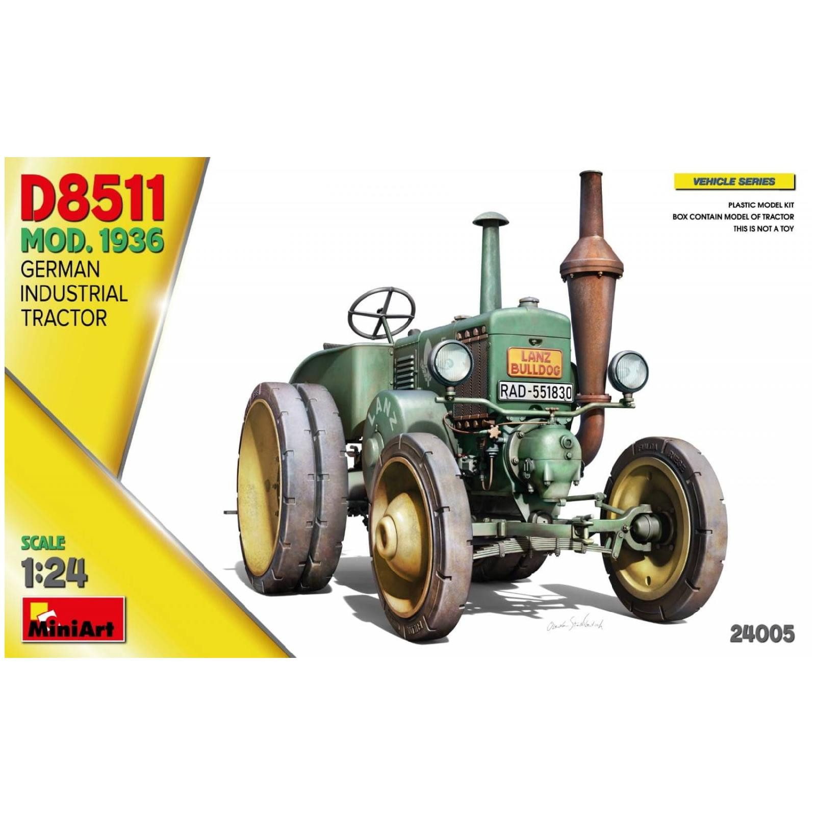 MiniArt Modellbausatz GERMAN INDUSTRIAL TRACTOR D8511 MOD. 1936 / 1:24, Maßstab 1:24