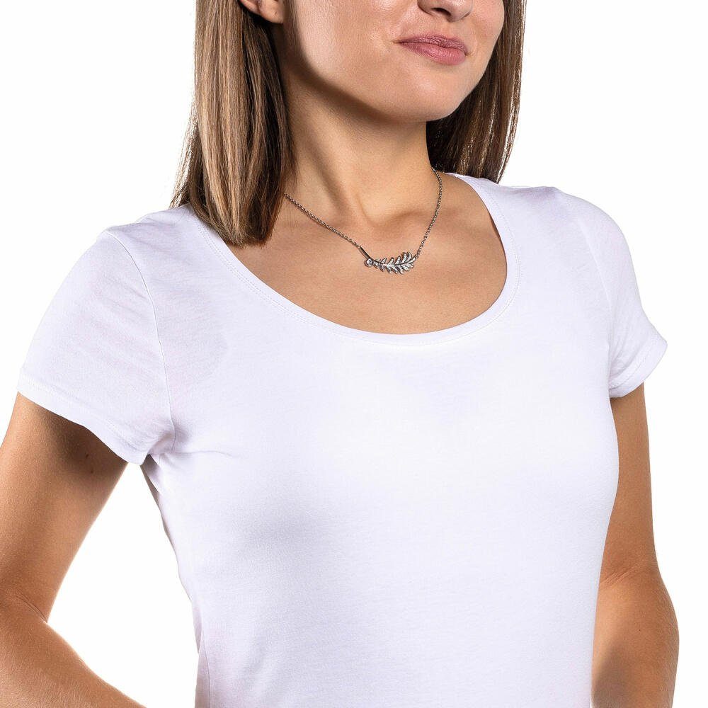 LEONARDO Edelstahlkette Piuma Silber gl...