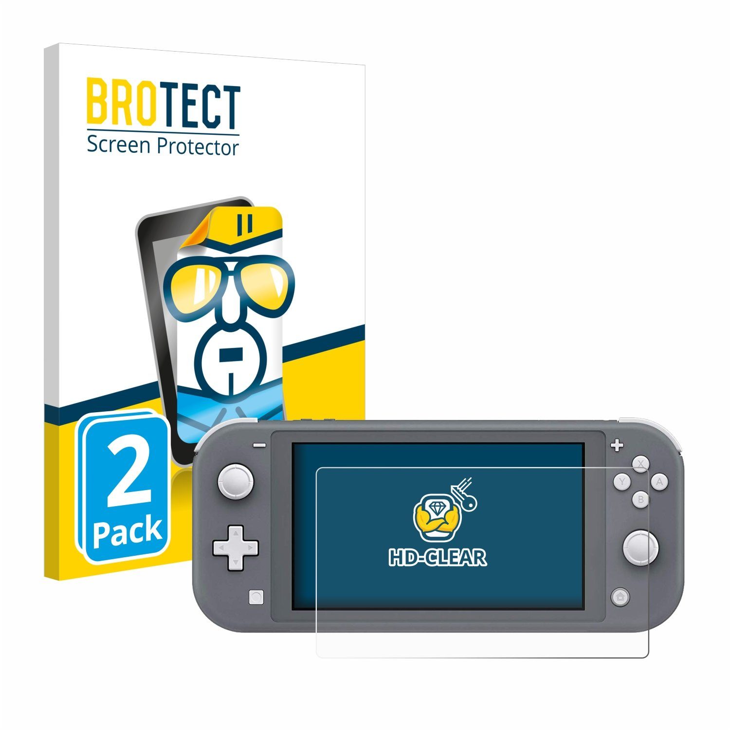 BROTECT Displayschutzfolie Schutzfolie für Nintendo Switch Lite, 2 Stück, Displayschutz Schutz Folie Klar Transparent