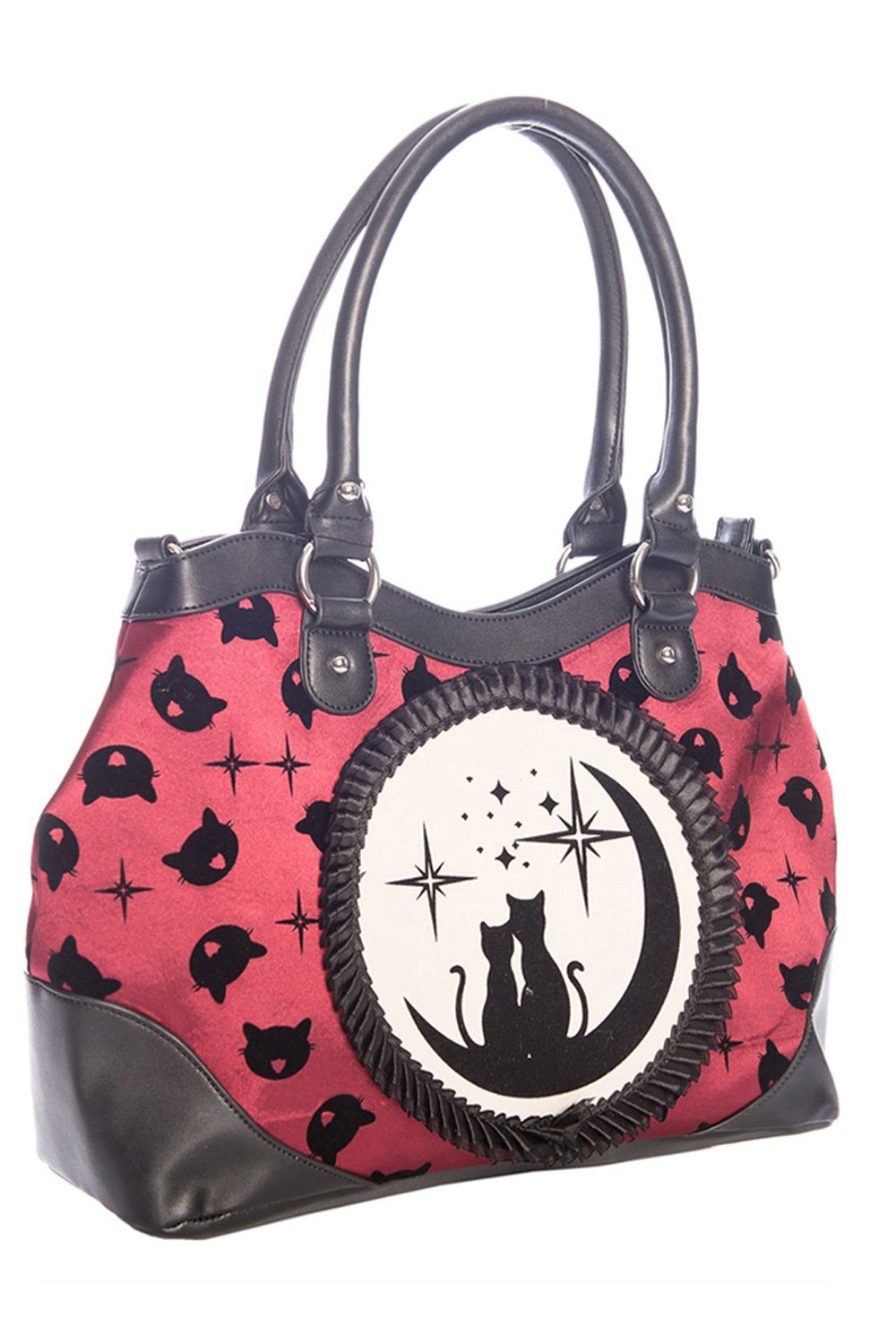 Banned Schultertasche Lunar Sisters Rot, Verstellbarer Schultergurt