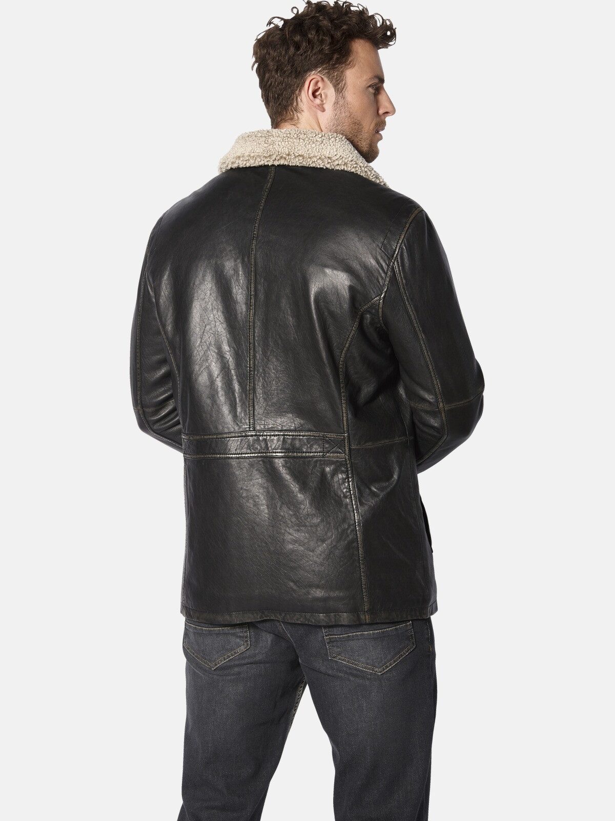 Babista Lederjacke MANSITOTZI mit Lammfellkragen günstig online kaufen