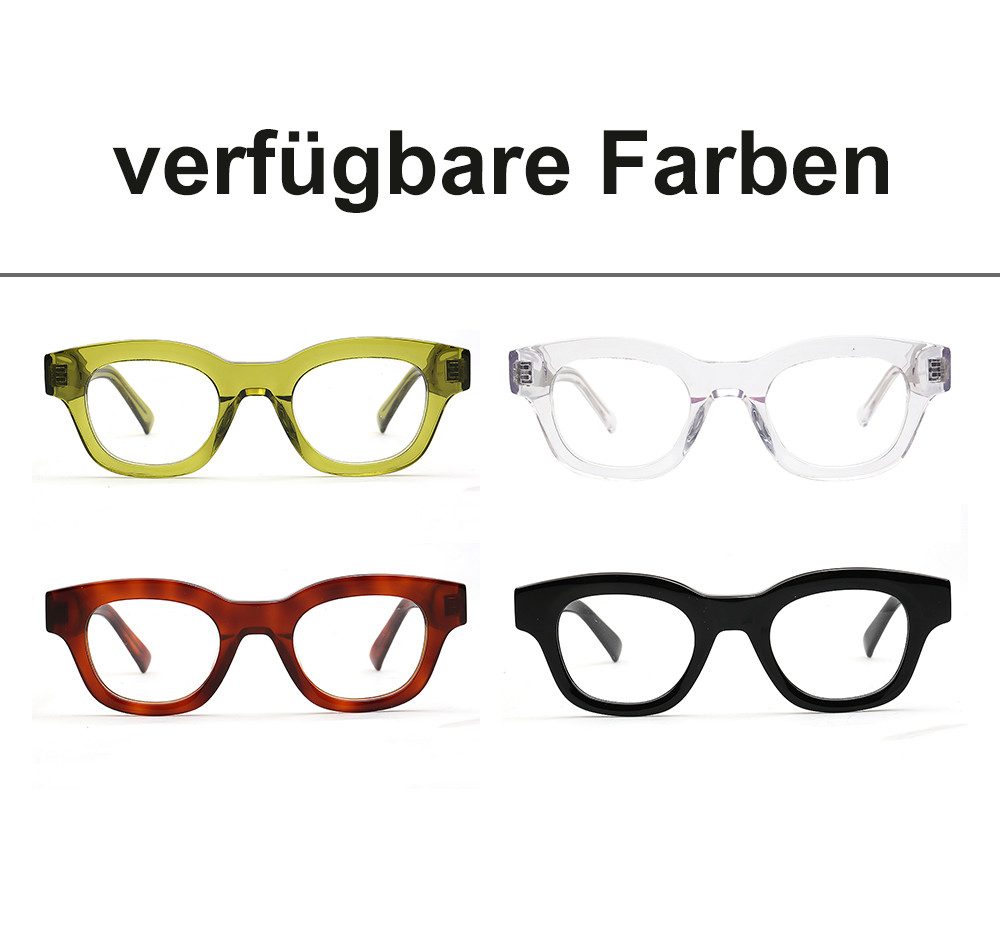 PACIEA Brillengestell Damen Herren Ohne Sehstärke Anti Blaulicht Rundrahmen Breite Bügel