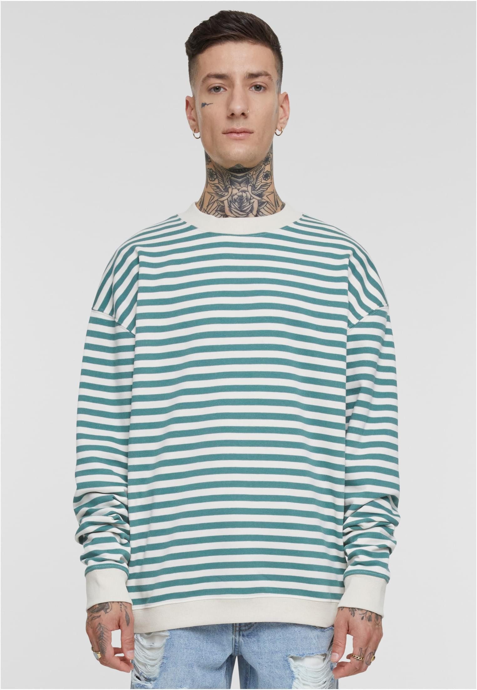URBAN CLASSICS Sweatshirt Striped Crewneck Herren Langarm Pullover