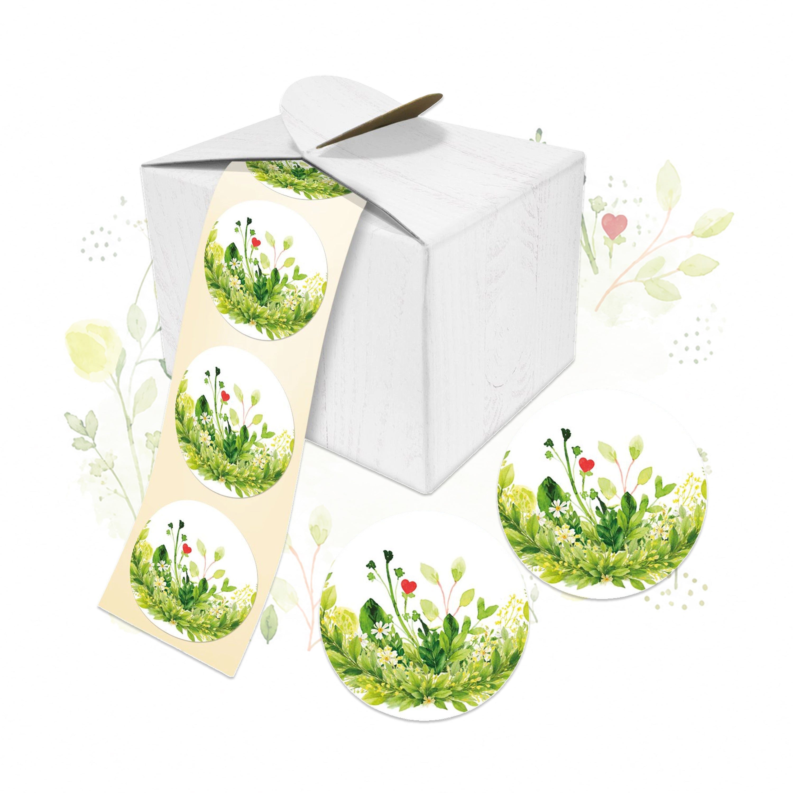 Logbuch-Verlag Aufkleber 200 Aufkleber Blumen rund Ø 4 cm – Sticker auf Rolle in Aquarell-Optik