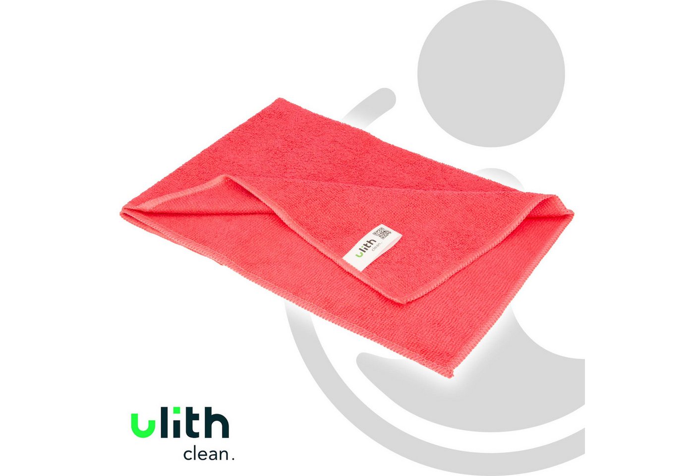Thumbnail - Ulith Clean-Basic Microfasertuch, 40 x 40 cm, 210 GSM Mikrofasertuch (rot)