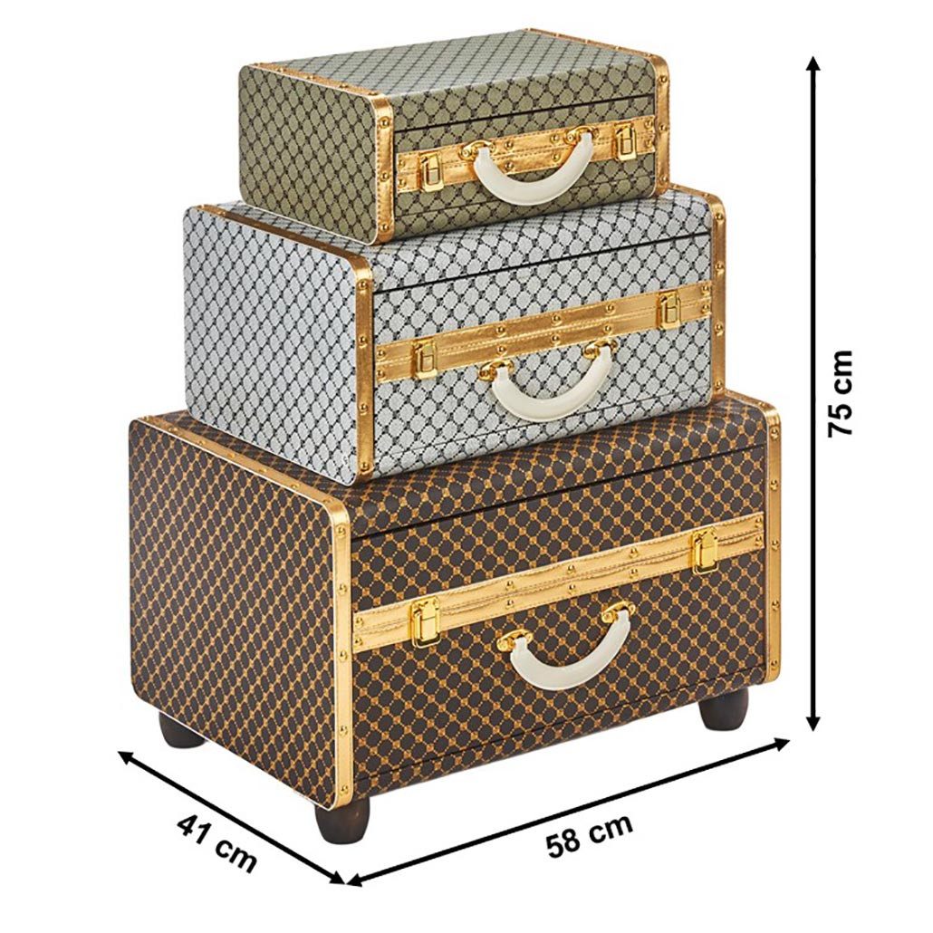 Kobolo Regal Dekokoffer Kommode VELORA mit Aufbewahrungsfach Schubladen Sideboard, Einzelstück 1-tlg., 58x41x75cm – Bild 3 von 5