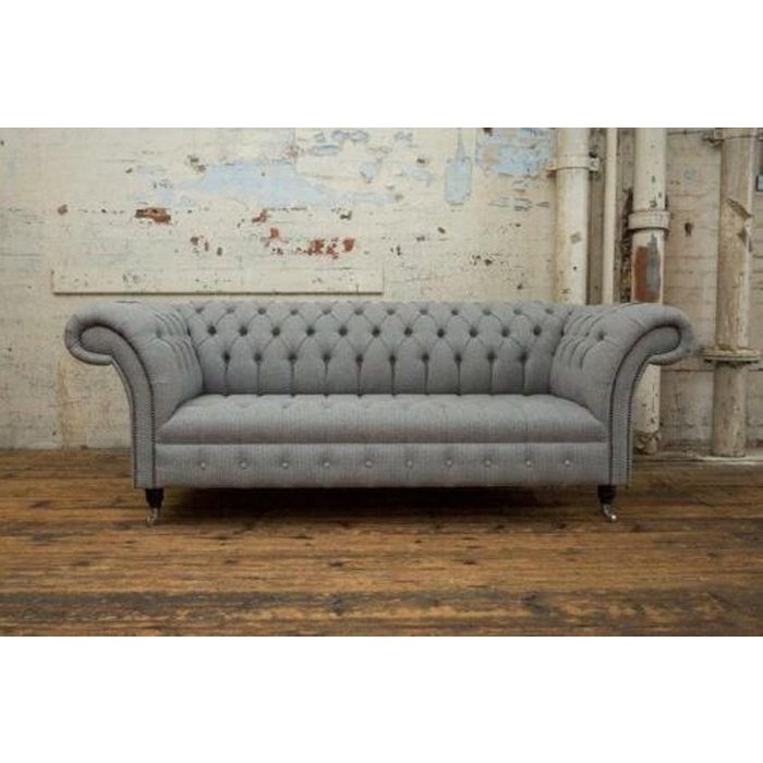 JVmoebel 3-Sitzer Graue Designer Sofa Couch Polster XXL 3 Sitzer Made in Europe