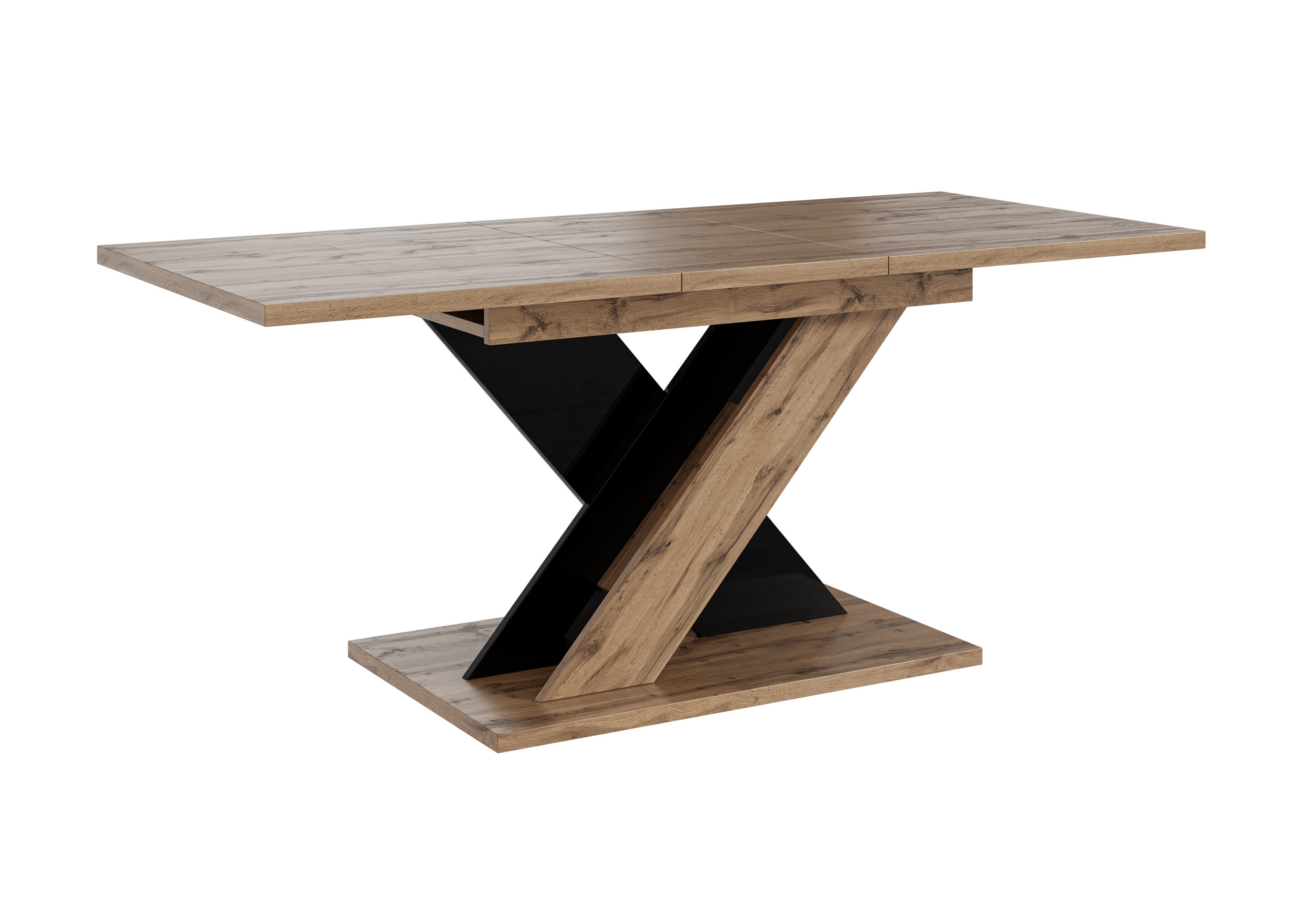 Home Collective Esstisch ausziehbar Tisch Küchentisch Esszimmertisch 120 oder 140 cm (wählbar in 120-160 oder 140-180 x 80 cm Esszimmer Küche Wohnzimmer Esstisch erweiterbar), modernes Design mit X-Gestell Wotan