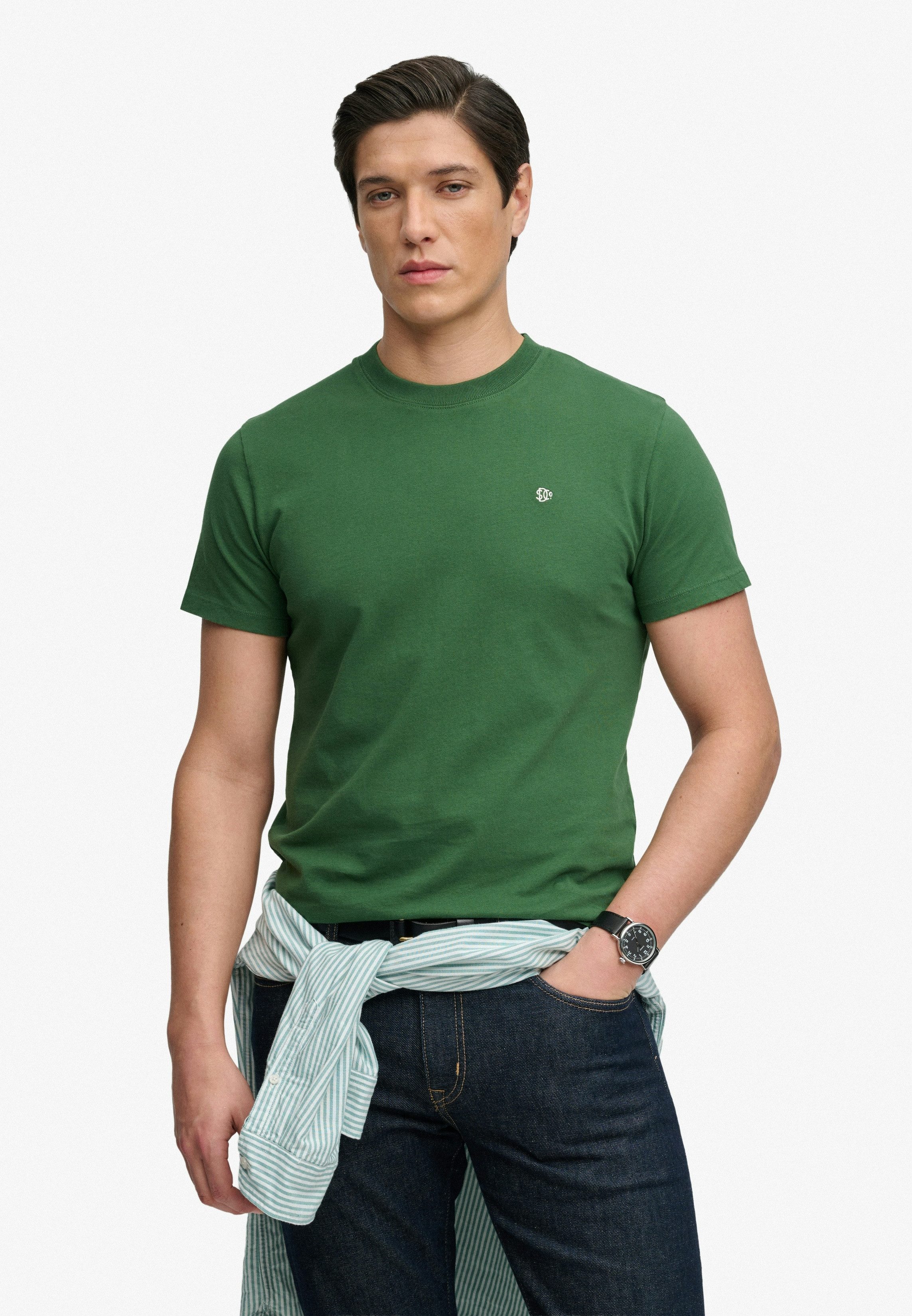 Superdry Herren Sd & co Logo T-shirt mit Stickerei Green - Größe: S