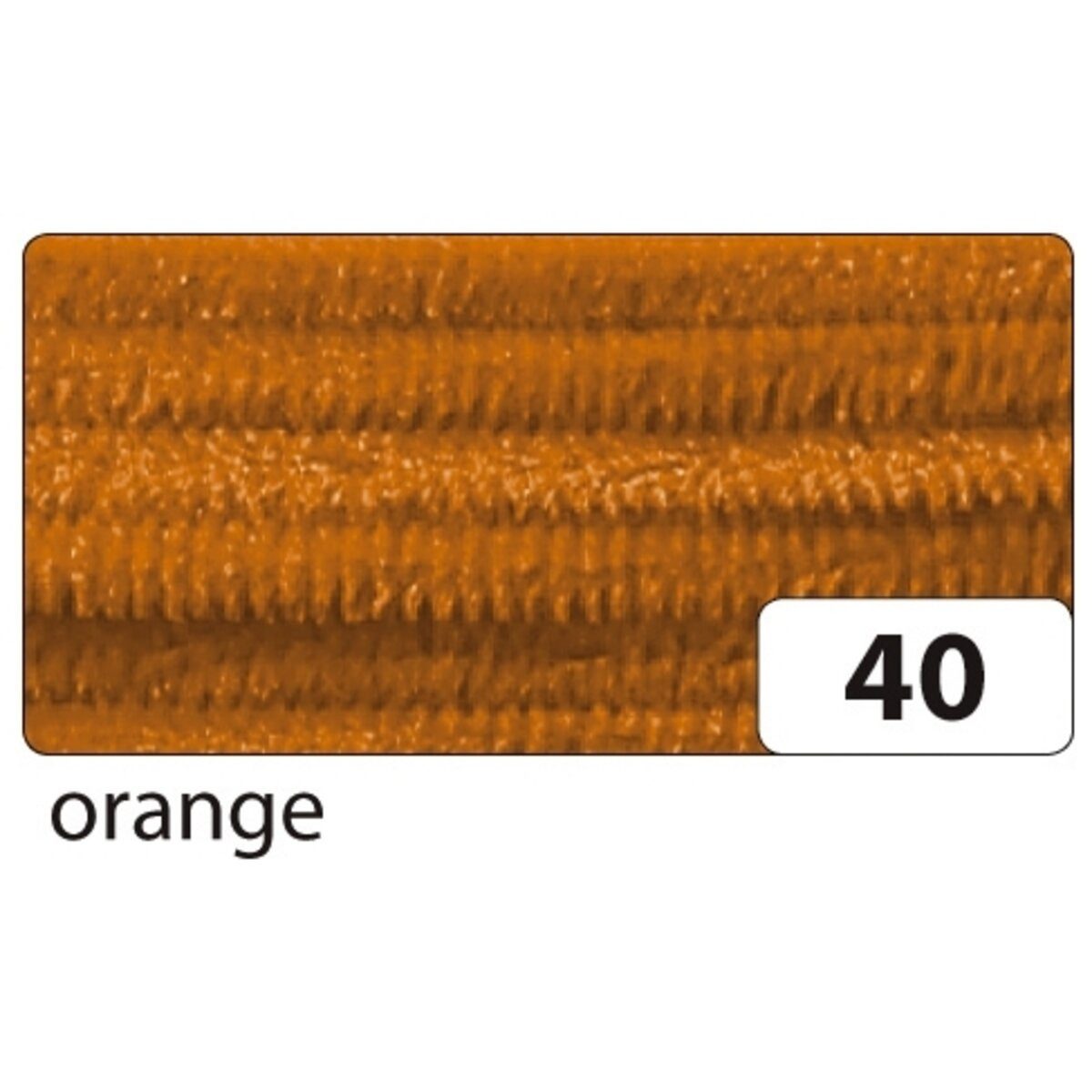 Folia Bastelfilz Chenilledraht - 8 mm 10 Stück orange.