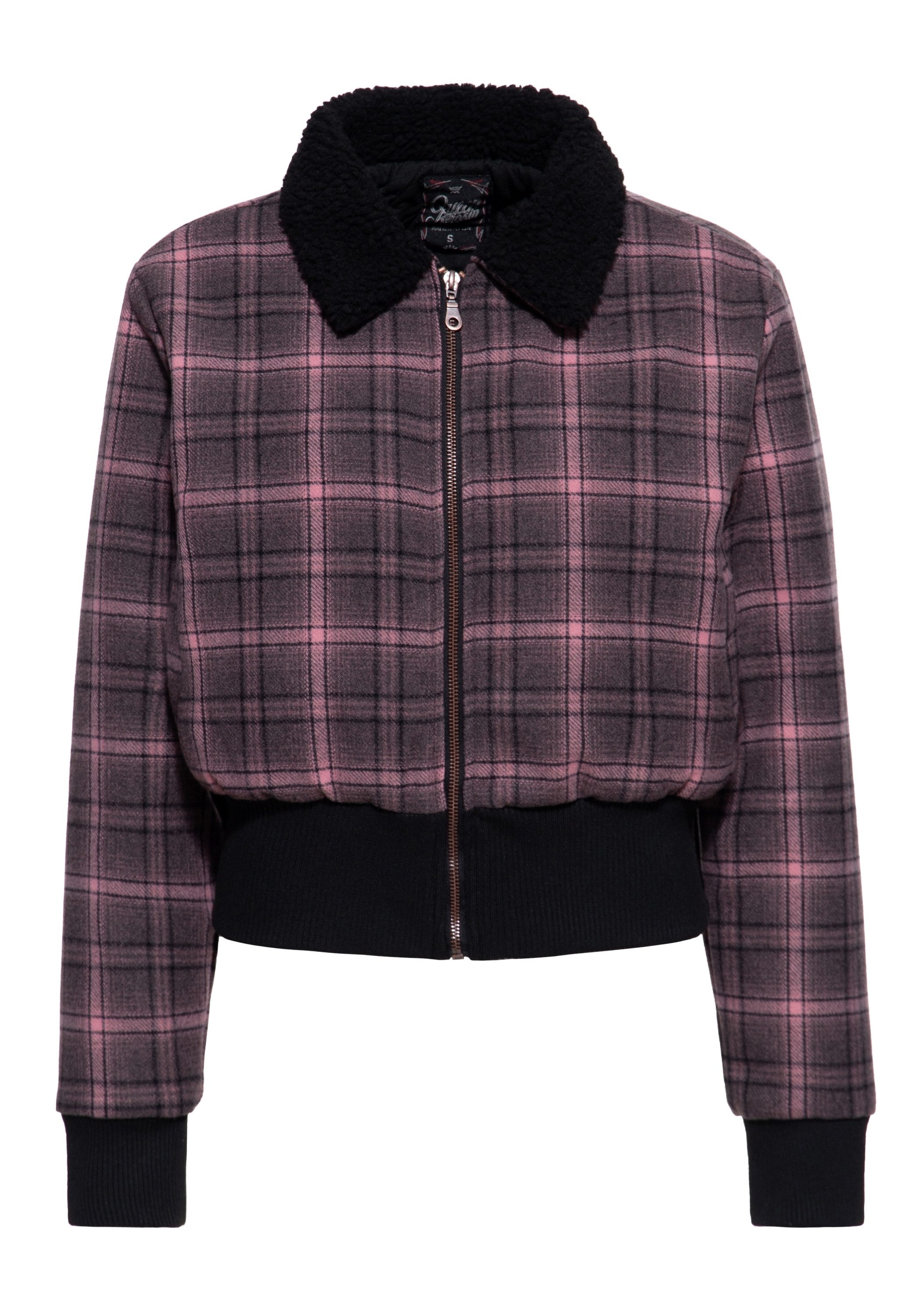 QueenKerosin Winterjacke (1-St) mit Teddy-Kragen