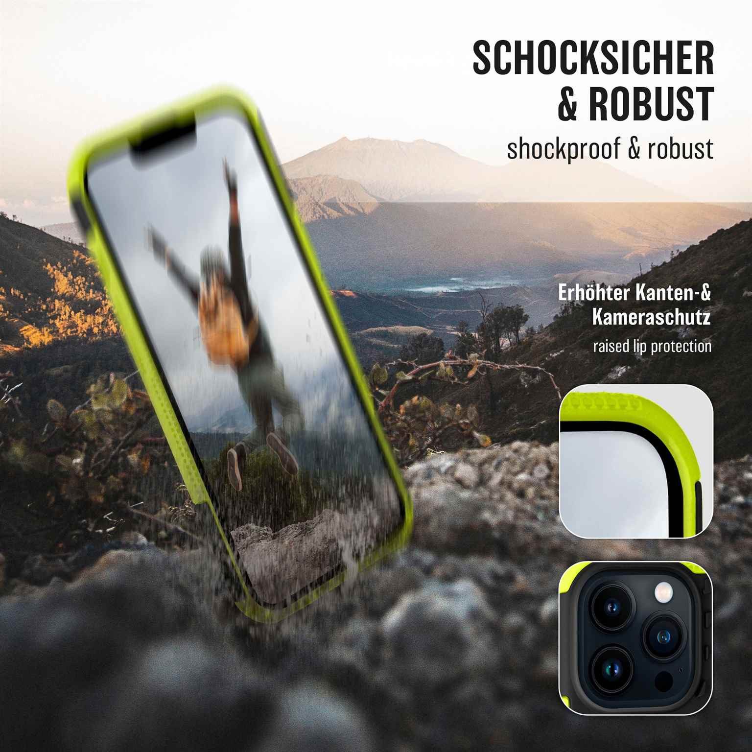 ONEFLOW Handyhülle ONEFLOW® Tank Case für Apple iPhone 13 Pro, Panzerhülle Dual-Layer, Robuste Hülle mit Ständer Outdoor Schutzhülle