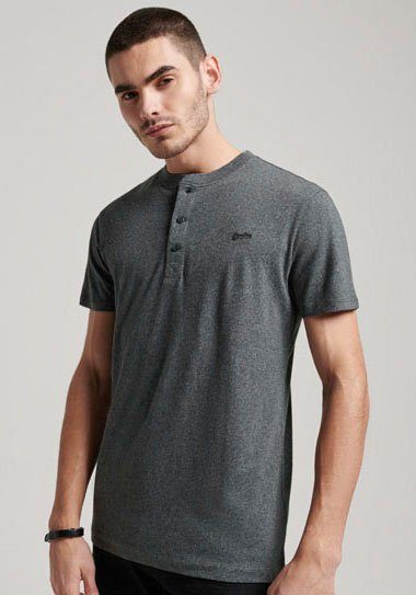 Superdry T-Shirt SD-VINTAGE LOGO EMB S/S HENLEY asphalt grey
