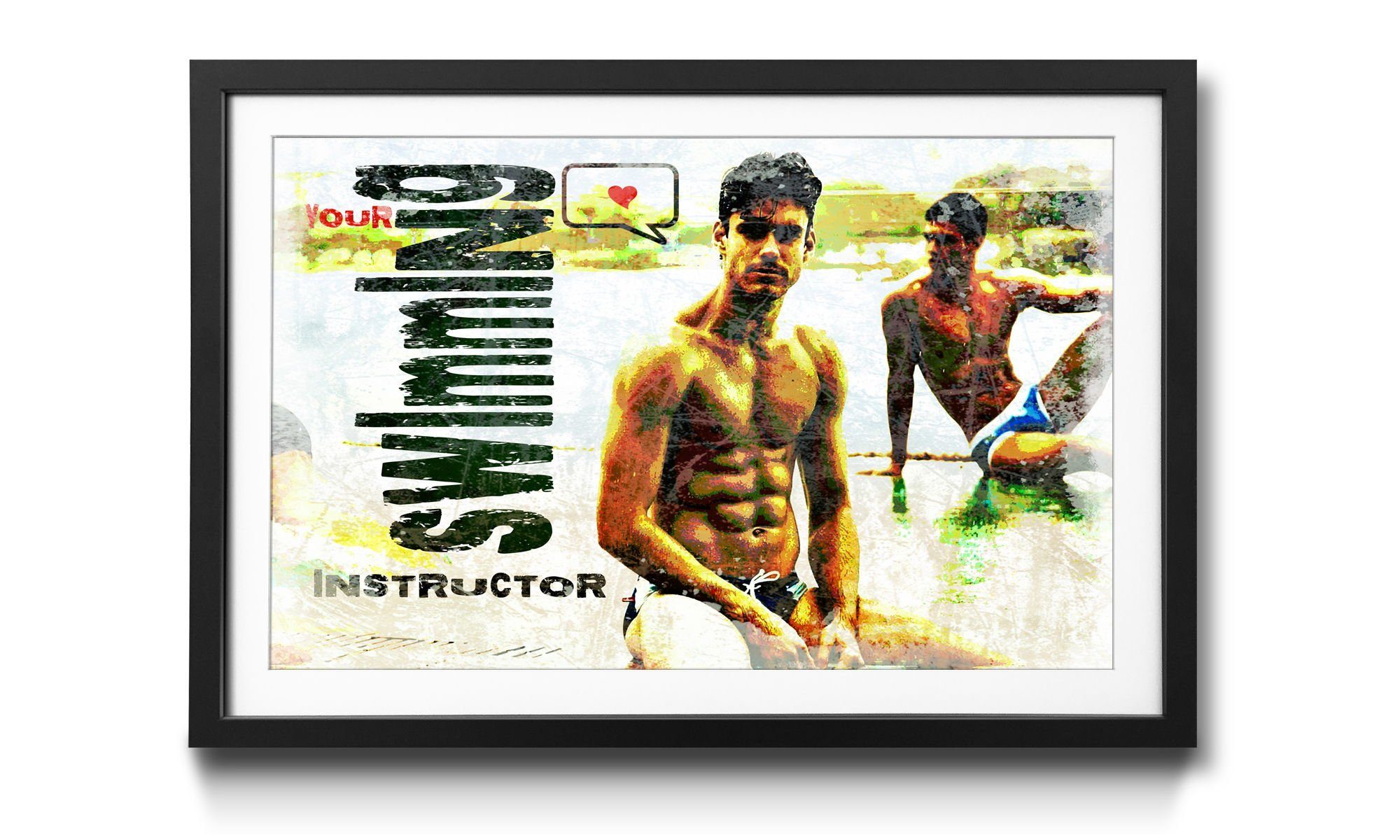 WandbilderXXL Bild mit Rahmen Swimming Instructor, Erotik, Wandbild, in 4 Größen erhältlich