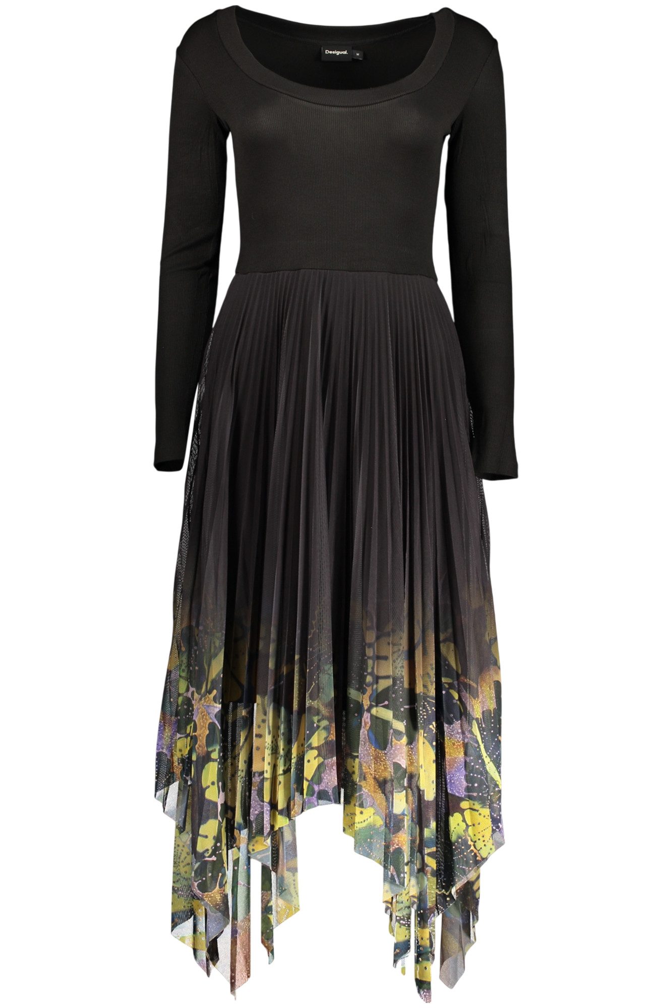 Desigual Partykleid Elegantes langes Kleid mit Kontrastdetails im Morgengrauen-Look