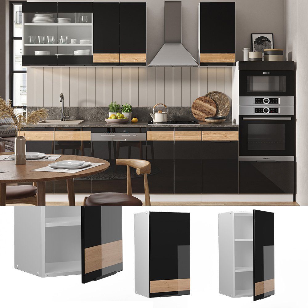 Vicco Hängeschrank Fame-Line, Schwarz Hochglanz/Weiß, 40 günstig online kaufen