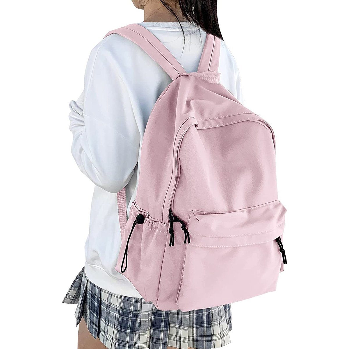XDeer Schulrucksack Schulrucksack Damen Travel Schultaschen, 15,6 Zoll Laptop Rucksack für Mädchen im Teenageralter Bookbag Rosa