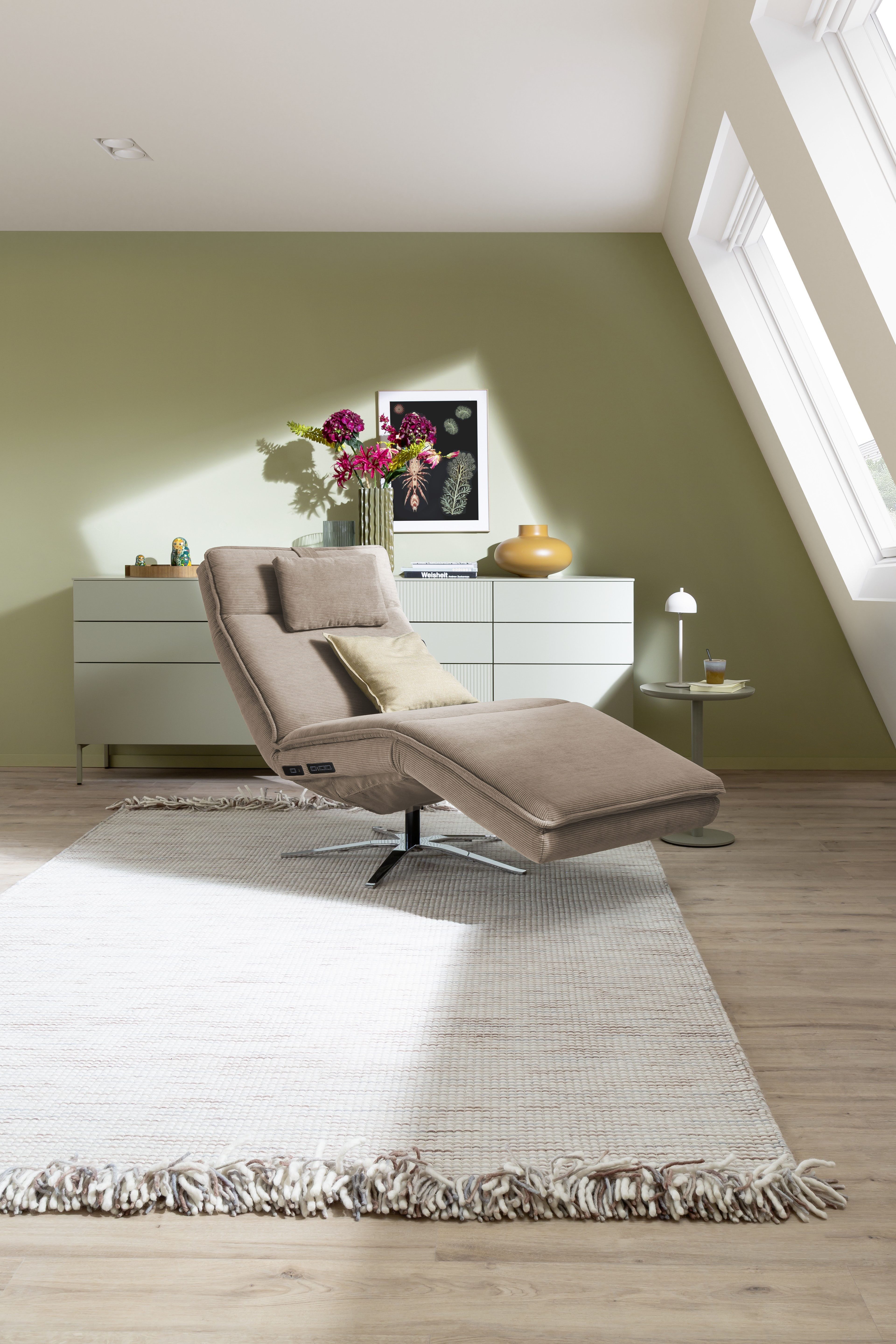 SCHÖNER WOHNEN-Kollektion Relaxsessel Belize, Ergonomischer Liege-Luxus zum Entspannen, Herz-Waage-Position, motorische Verstellung & USB-Anschluss