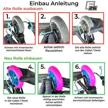 Anaquda Stuntscooter Anaquda Blade Stunt-Scooter Rolle 120mm + Kugellager Blackchrom