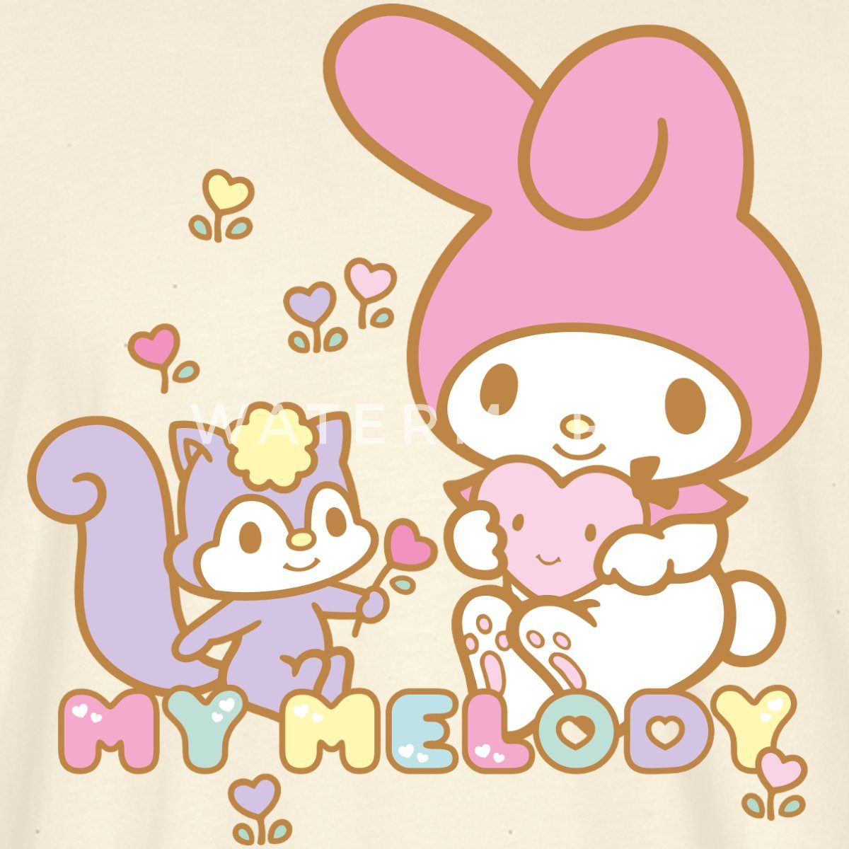 Spreadshirt T-Shirt My Melody Pflückt Mit Risu Herzblümchen Oversize Unisex T-Shirt (1-tlg)