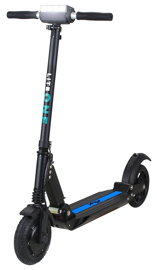 (1 W, ABE, One eFlux - E-Scooter Roller klappbar, - Lite 500,00 km/h, km bis Tempomat 30,00 Scooter Schwarz/Blau tlg), Reichweite Lithium-Ionen Elektro 30 - kein Akku