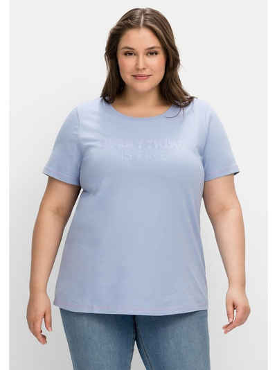 Sheego T-Shirt Große Größen mit Wordingprint, leicht tailliert