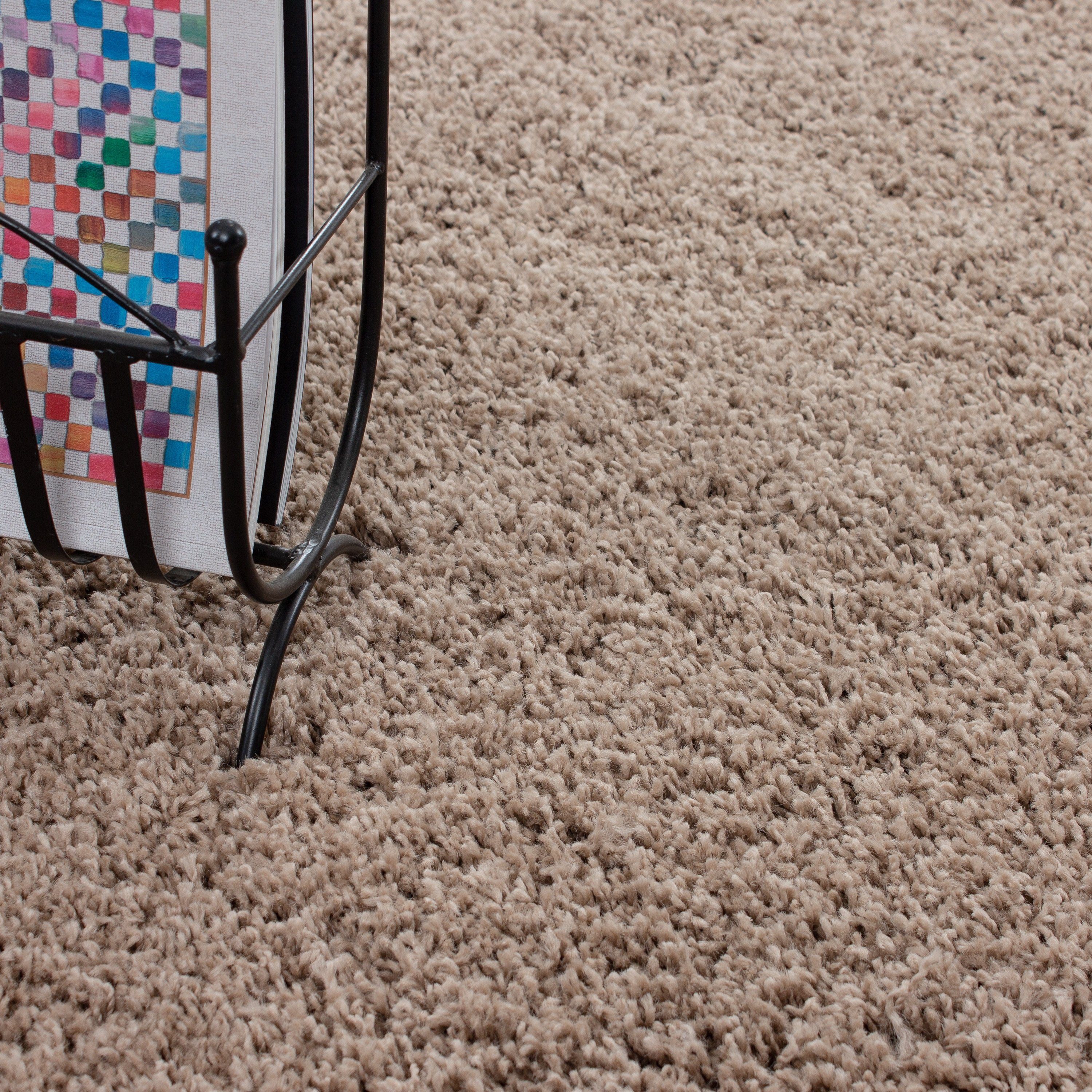Teppich Unicolor - Einfarbig, Wohnzimmer Teppich mm, Teppium, Beige Höhe: 30 Rund