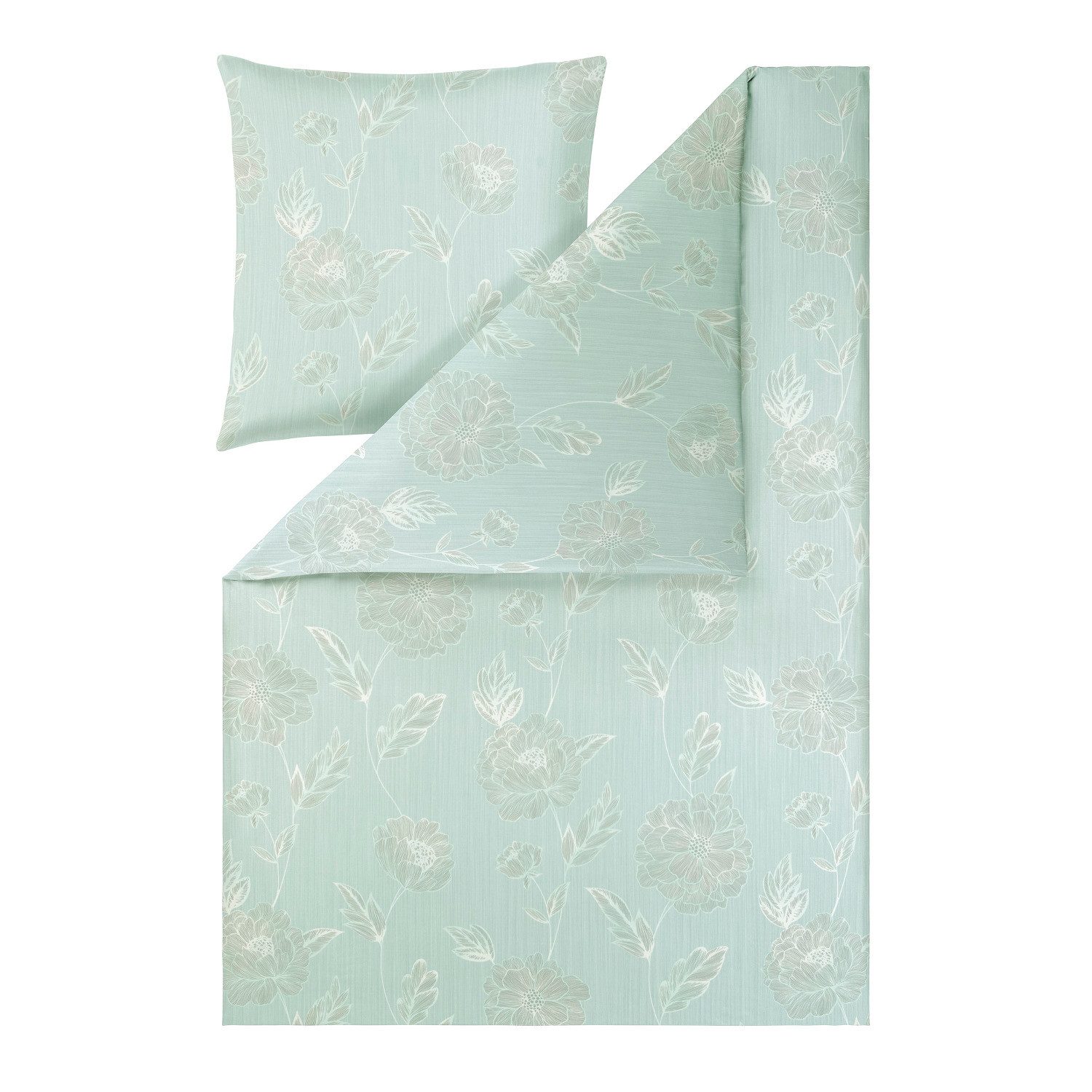 Estella Bettwäsche Estella Interlock Jersey Bettwäsche Edessa 6759-614 eisblau 135x200, 2 teilig